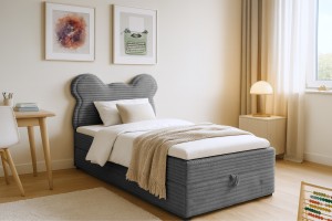 TEDDY 90x200 TILIA 90 Dunkelgrau 90 Boxspringbett Polsterbett Komplettbett für Kinder Jugendliche Deine Möbel