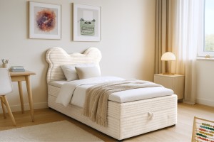 TEDDY 100x200 TILIA 01 Creme Boxspringbett Polsterbett Komplettbett für Kinder Jugendliche Deine Möbel