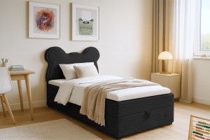 TEDDY 90x200 TILIA 100 Schwarz Boxspringbett Polsterbett Komplettbett für Kinder Jugendliche Deine Möbel