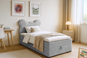 TEDDY 90x200 TILIA 86 Hellgrau Boxspringbett Polsterbett Komplettbett für Kinder Jugendliche Deine Möbel