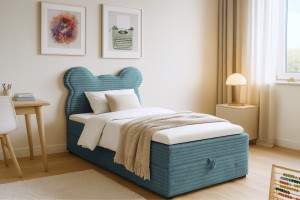 TEDDY 90x200 TILIA 75 Blau Boxspringbett Polsterbett Komplettbett für Kinder Jugendliche Deine Möbel