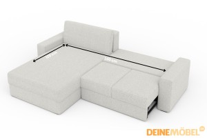 TOCO XL Ecksofa Wohnlandschaft mit Schlaffunktion Bettkasten, Schlafsofa in Cord Boucle Velours Deine Möbel 