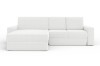 Modernes weißes Ecksofa in L-Form mit strukturiertem Bouclé-Bezug