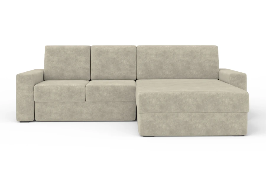 Beiges Ecksofa mit Vera 02 Stoffbezug – modern und langlebig für das Wohnzimmer.