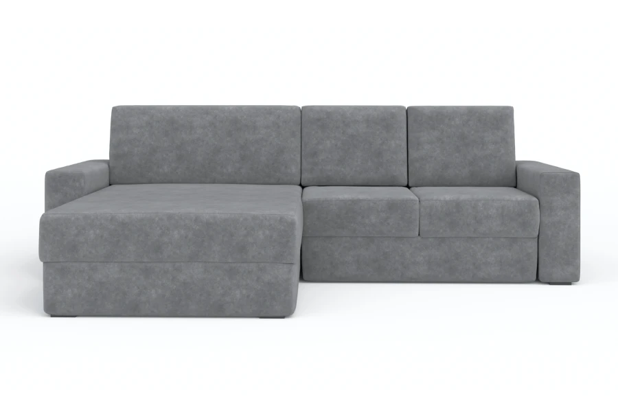 Graue Eckcouch mit Vera 12 Stoffbezug – zeitloses Design für modernen Wohnkomfort.