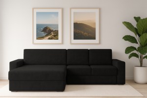 TOCO XL Ecksofa Wohnlandschaft mit Schlaffunktion Bettkasten, Schlafsofa in Cord Boucle Velours Deine Möbel 