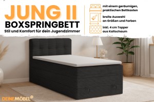 JUNG 2 120x200 Poso 135 Schwarz Boxspringbett Polsterbett Komplettbett Deine Möbel