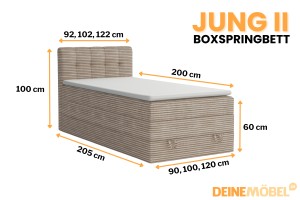 JUNG 2 120x200 Poso 02 Beige Boxspringbett Polsterbett Komplettbett Deine Möbel