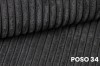 Detailansicht grauer Cordstoff Poso 34 für moderne Polstermöbel.