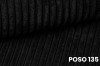 Nahaufnahme von schwarzem Cordstoff Poso 135 für Boxspringbetten.