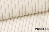 Detailansicht des beigen Cord-Stoffs Poso 38 mit Fokus auf die weiche Rippenstruktur des Materials.