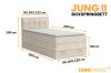 Jung II Boxspringbett Maße: 90/100/120x200 cm, Cord-Bezug beige, 100 cm hohes Kopfteil.