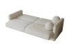 Ausgeklapptes Bouclé-Schlafsofa in Creme – modern und funktional
