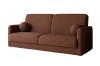 Rostbraunes 2-Sitzer Schlafsofa aus Bouclé-Stoff auf weißem Grund