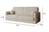 Abmessungen Bouclé-Sofa: 214cm Länge, 100cm Tiefe, 93cm Höhe, 41cm Sitzhöhe.