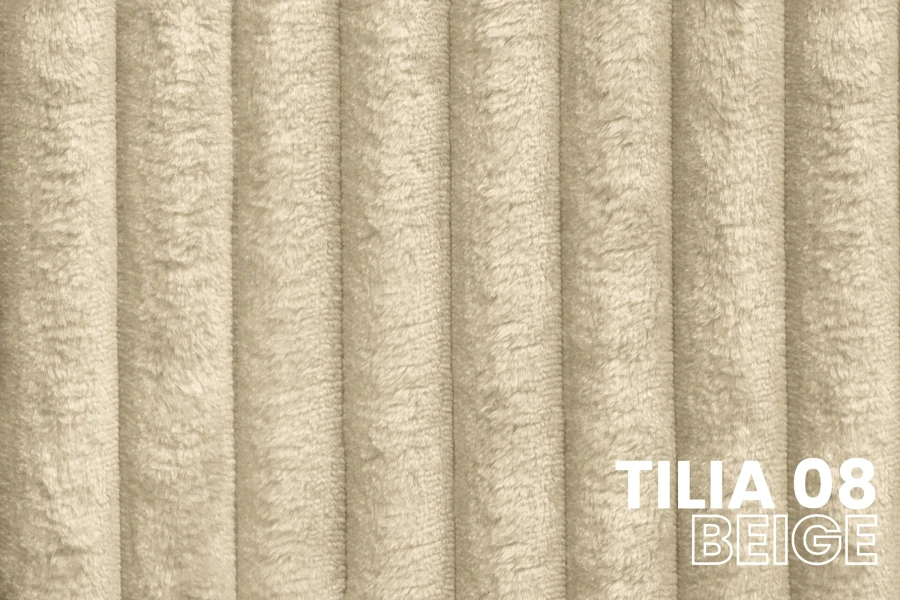 Stofstaal Tilia 08 Beige: Gestructureerde corduroy-bekleding voor een gezellige slaapkamer.