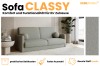 Modernes Sofa CLASSY in Grau mit Bouclé-Bezug und praktischem Bettkasten für das Wohnzimmer.