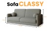 Abmessungen von Sofa CLASSY: Breite 214 cm, Tiefe 100 cm und Sitzhöhe 41 cm im Überblick.