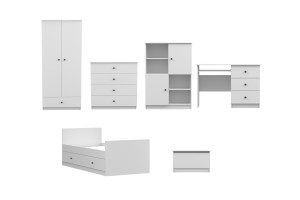 OSCAR C Jugendzimmer-Set in Weiß / Cashmere Deine Möbel