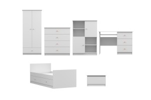 OSCAR C Jugendzimmer-Set in Weiß / Cashmere Deine Möbel