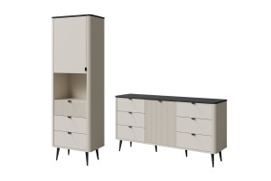 Wohnzimmer-Set MILY B mit Kommode und Regal