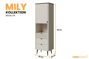 Wohnzimmer-Set MILY B mit Kommode und Regal
