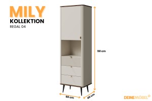 Wohnzimmer-Set MILY B mit Kommode und Regal