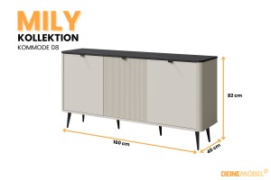 Wohnzimmer-Set MILY B mit Kommode und Regal