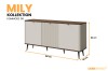 MILY Kommode 08 in Beige und Holzoptik, Sideboard mit geriffelter Front, 160x82x40 cm.
