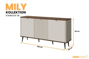 Wohnzimmer-Set MILY B mit Kommode und Regal