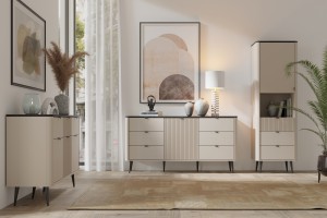 Wohnzimmer-Set MILY B mit Kommode und Regal