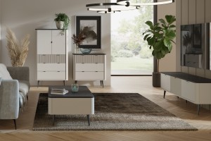 Wohnzimmer-Set MILY B mit Kommode und Regal