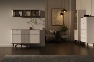 Wohnzimmer-Set MILY B mit Kommode und Regal