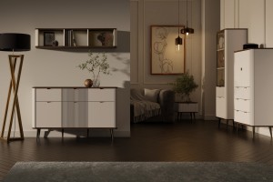 Wohnzimmer-Set MILY B mit Kommode und Regal