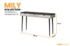 MILY Schreibtisch oder Schminktisch in Beige-Schwarz mit Abmessungen 130 x 82 x 40 cm.