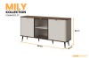 Mily Kommode 07 Beige, Holz-Optik Top, 160x82x40 cm, elegantes Sideboard für das Wohnzimmer.