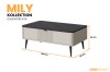 Mily Couchtisch 16 Beige, schwarze Marmor-Optik, 100x42x60 cm, moderner Wohnzimmertisch.