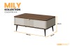 Moderner Couchtisch Mily 16 in Beige und Holzoptik mit Maßen 100x60x42 cm für das Wohnzimmer.