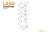 Detailplan LAMI Regal 10 mit Traglastangaben je Regalboden und exakten Maßen.