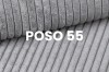 Nahaufnahme der Textur des grauen Cordstoffs Poso 55 für Sofas.