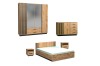 Complete slaapkamerset LAMI bestaande uit kledingkast, commode, bed en nachtkastjes.