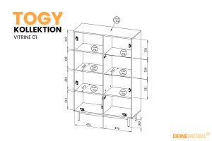 Wohnzimmer-Set TOGY A 3/4 - tlg. in Kaschmir / geölte Eiche