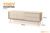 TOGY TV-Lowboard RTV 04 in Eiche und Beige mit LED-Beleuchtung, Maße: 160,1 x 52,9 x 40 cm.