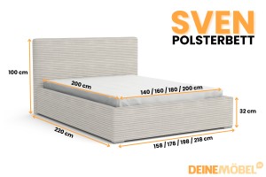 SVEN Polsterbett mit Bettkasten Deine Möbel 