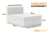 Maße des Vincent Boxspringbetts in Weiß mit verschiedenen Größenangaben.