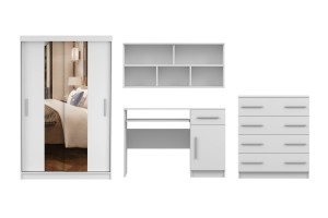 TILL PLUS 01 Jugendzimmer-Set Kinderzimmer-Set in Eiche Sonoma / Weiß matt Deine Moebel 