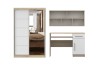 3-teiliges Jugendzimmer-Set in Eiche-Optik und Weiß mit Schrank, Schreibtisch und Wandregal.