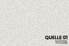 Nahaufnahme von weißem Bouclé-Stoff mit Textur-Details „Quelle 01 Weiß“.
