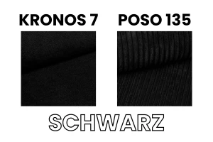 JOHN II 180x200 Poso 135/Kronos 7 Schwarz Boxspringbett mit Bettkasten Deine Möbel