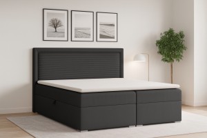 JOHN II 160x200 Poso 34/Kronos 34 Anthrazit Boxspringbett mit Bettkasten Deine Möbel